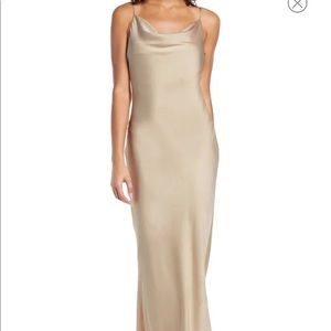 Shona Joy Cowl Neck Satin Gown